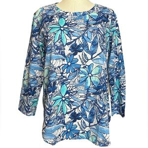 Escape By Habitat Clothes Blue Floral Boutique Long Sleeve top